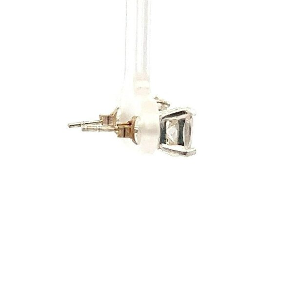 Designer Sterling Silver & Cubic Zirconia Princess Cut Stud Pierced Earrings! 71 - Picture 3 of 6